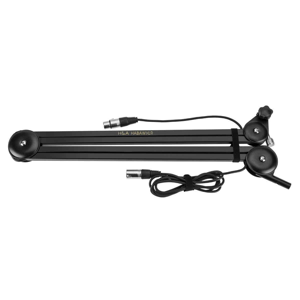 Dynamic Podcasting Microphone Black Pair with 2X Broadcast Arms and 10' XLR Cables N302953