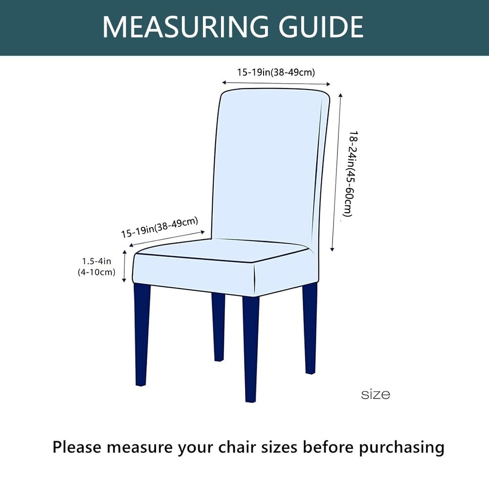 Waterproof PU Leather Stretch Dining Chair Covers, 4PCS D71145