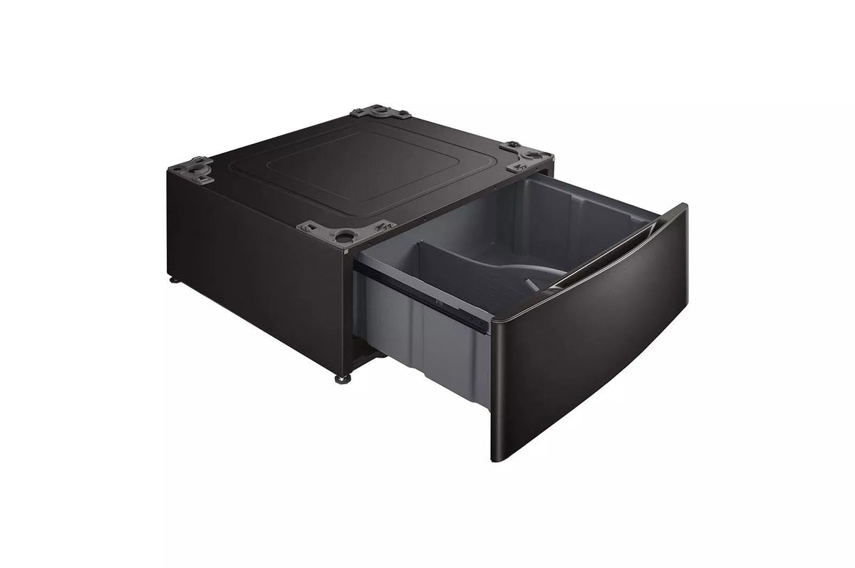 29 in. Laundry Pedestal with Storage Drawer in Black Steel H4403