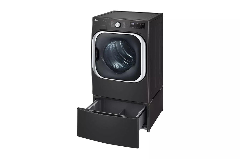 29 in. Laundry Pedestal with Storage Drawer in Black Steel H4403