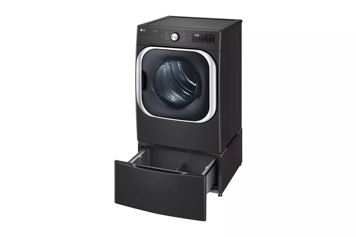 29 in. Laundry Pedestal with Storage Drawer in Black Steel H4403