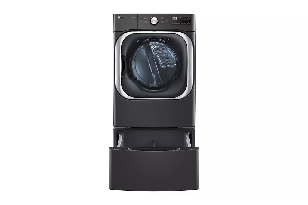 29 in. Laundry Pedestal with Storage Drawer in Black Steel H4403