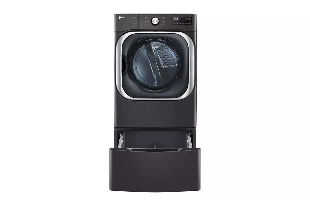 29 in. Laundry Pedestal with Storage Drawer in Black Steel H4403