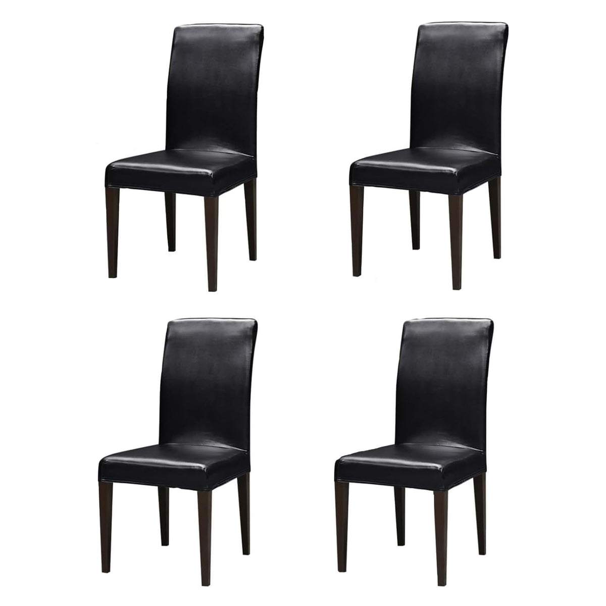 Waterproof PU Leather Stretch Dining Chair Covers, 4PCS D71145