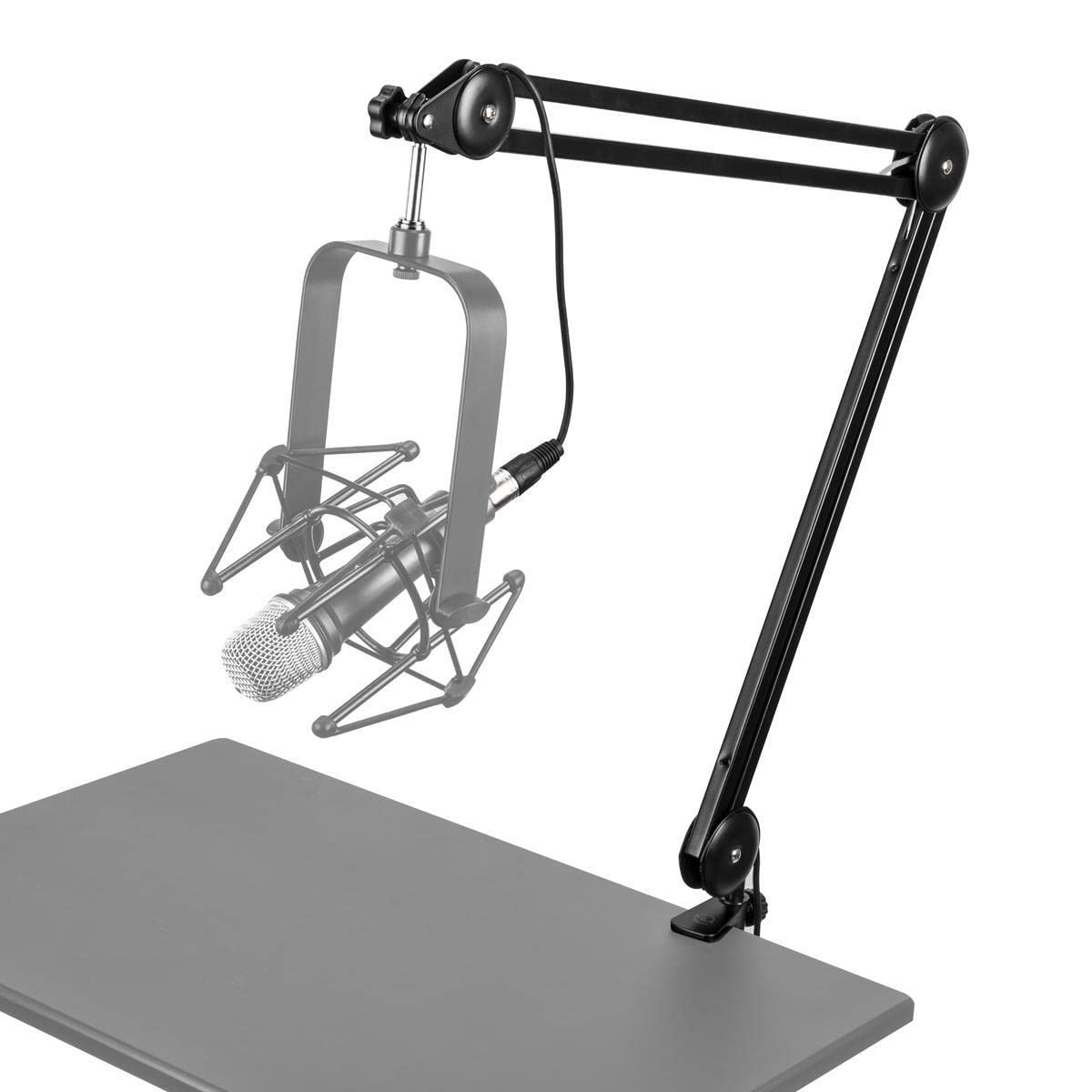 Dynamic Podcasting Microphone Black Pair with 2X Broadcast Arms and 10' XLR Cables N302953
