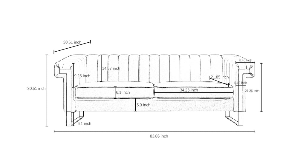 Orange Velvet Sofa with Gold Metal Legs I8968