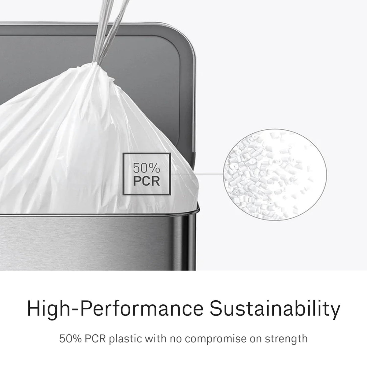 100 Count Drawstring Kitchen Trash Bags, 30-45 Liter, White V936246