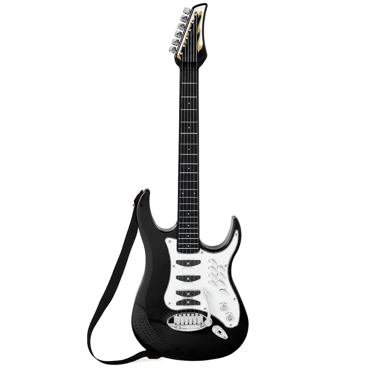 Kids Electric Guitar Set with Microphone & Amp Black M663290