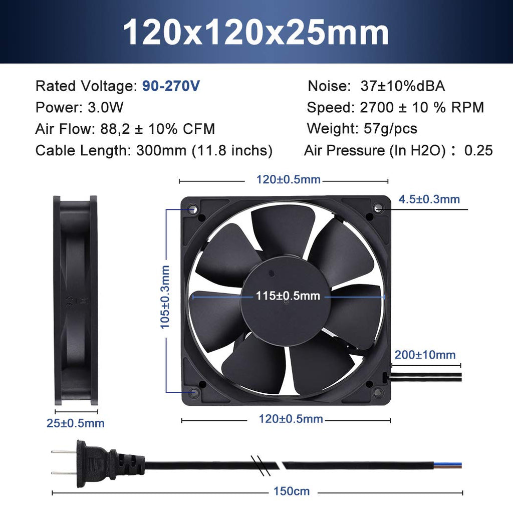 80mm 120mm AC Cooling Fan 2 Pack R264730