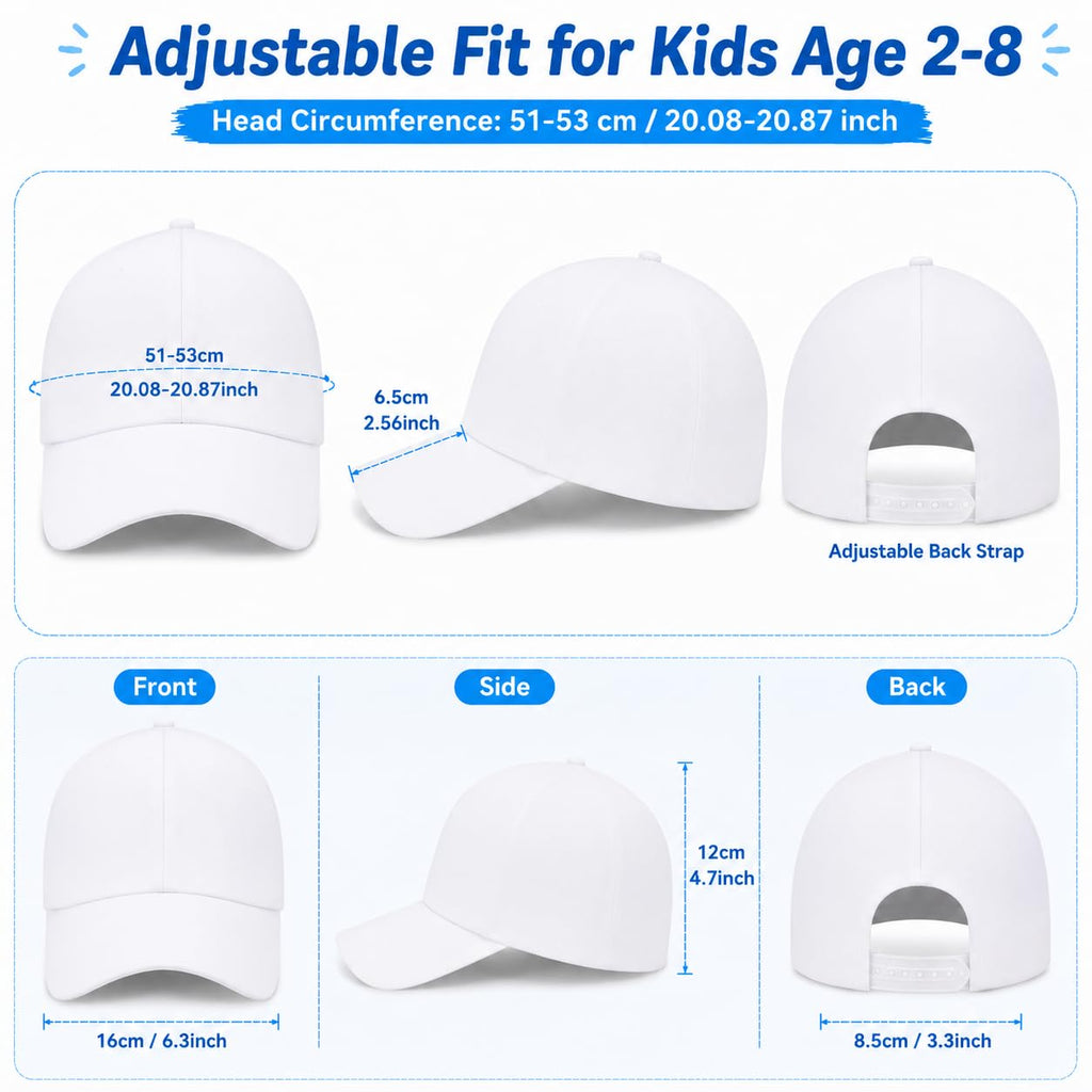 30 Pcs DIY Kids Baseball Caps Hats X450