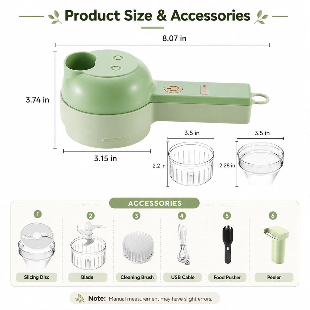 4 in 1 Rechargeable Electric Vegetable Chopper V3637