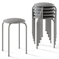 Grey 17 Inch Padded Steel Stacking Stools L87799