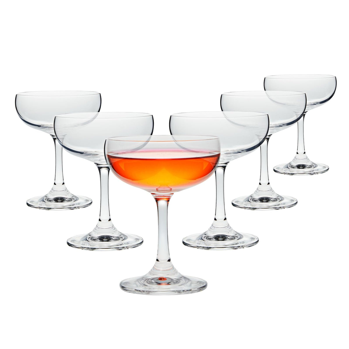 6 Count 7 oz Clear Coupe Glasses I5427