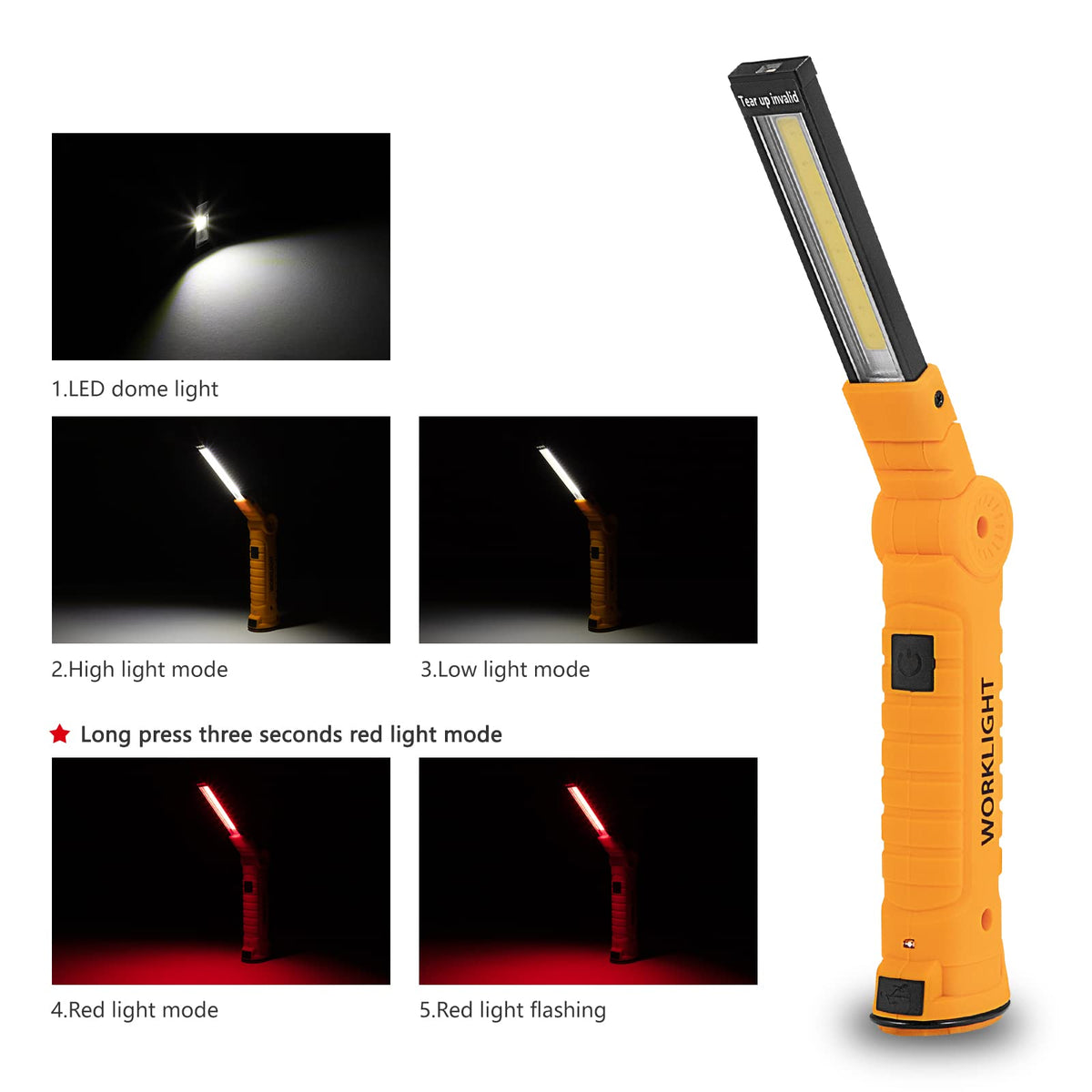 3 Pack Rechargeable LED Work Lights with Magnetic Base G7622