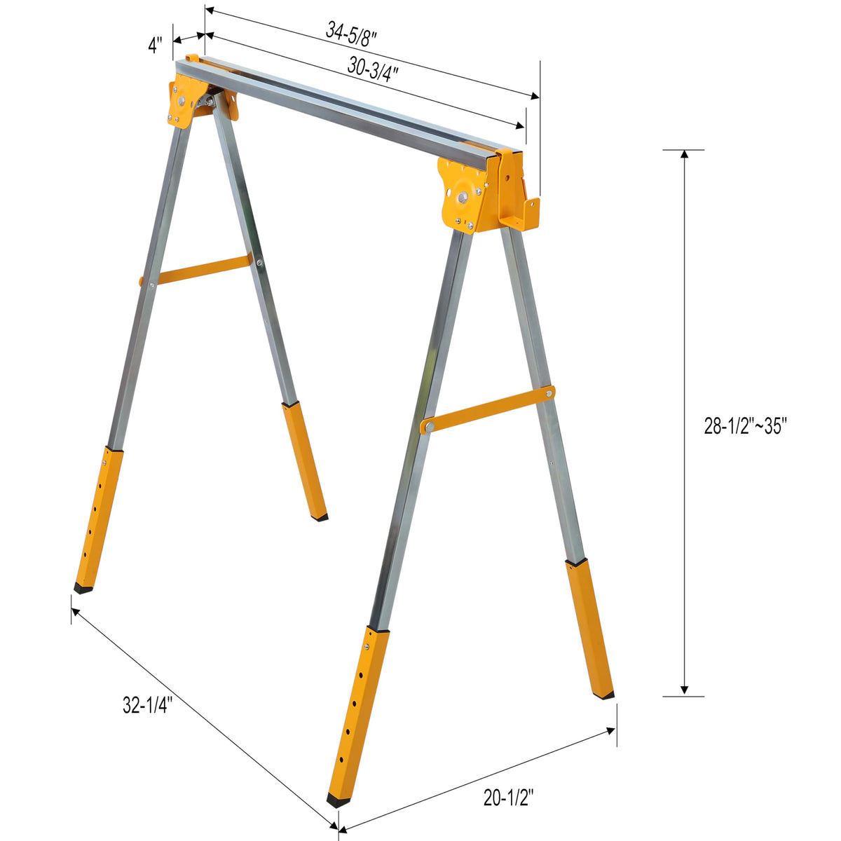 2 Pack Adjustable Folding Steel Sawhorses 1000LB L515043