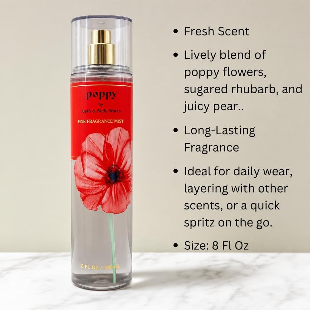 Poppy Fine Fragrance Body Spray Mist 8 fl oz W974318