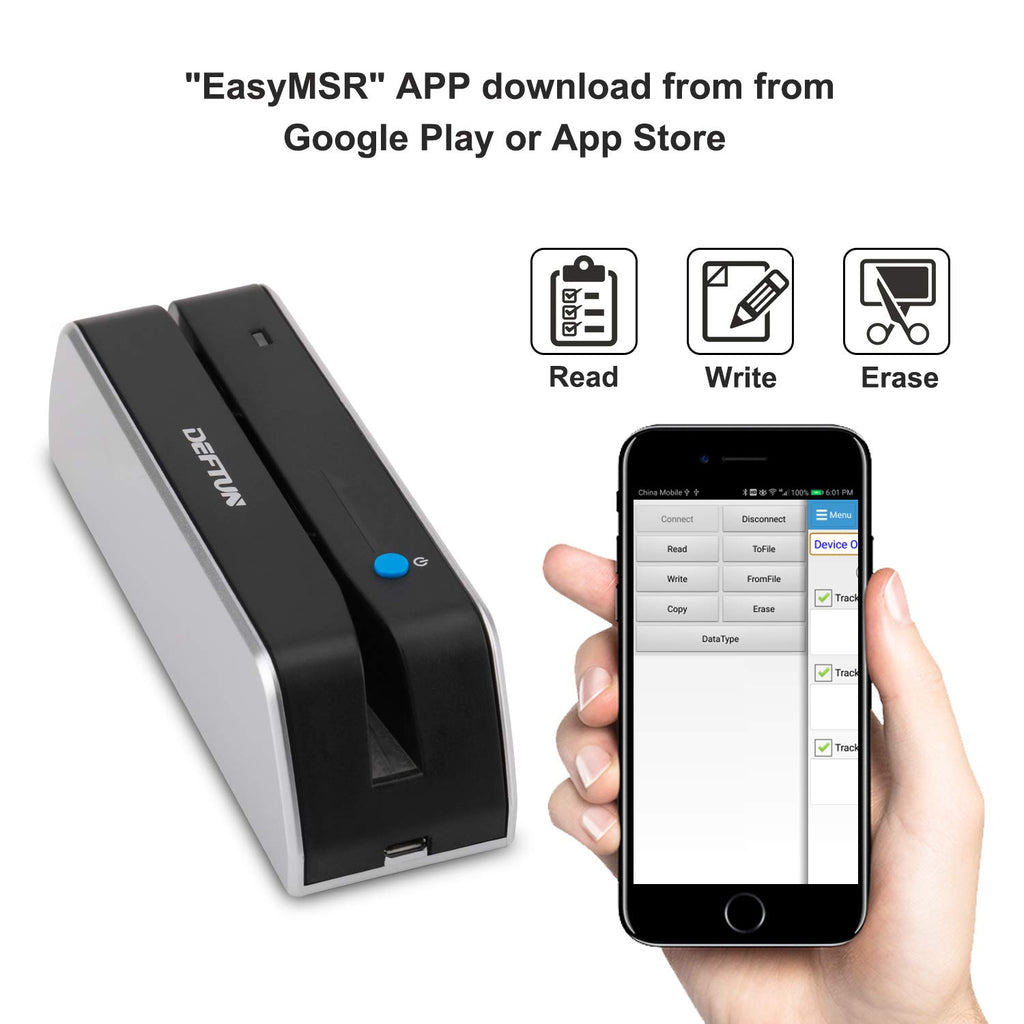 Bluetooth Stripe Card Reader Encoder Mini Portable W649