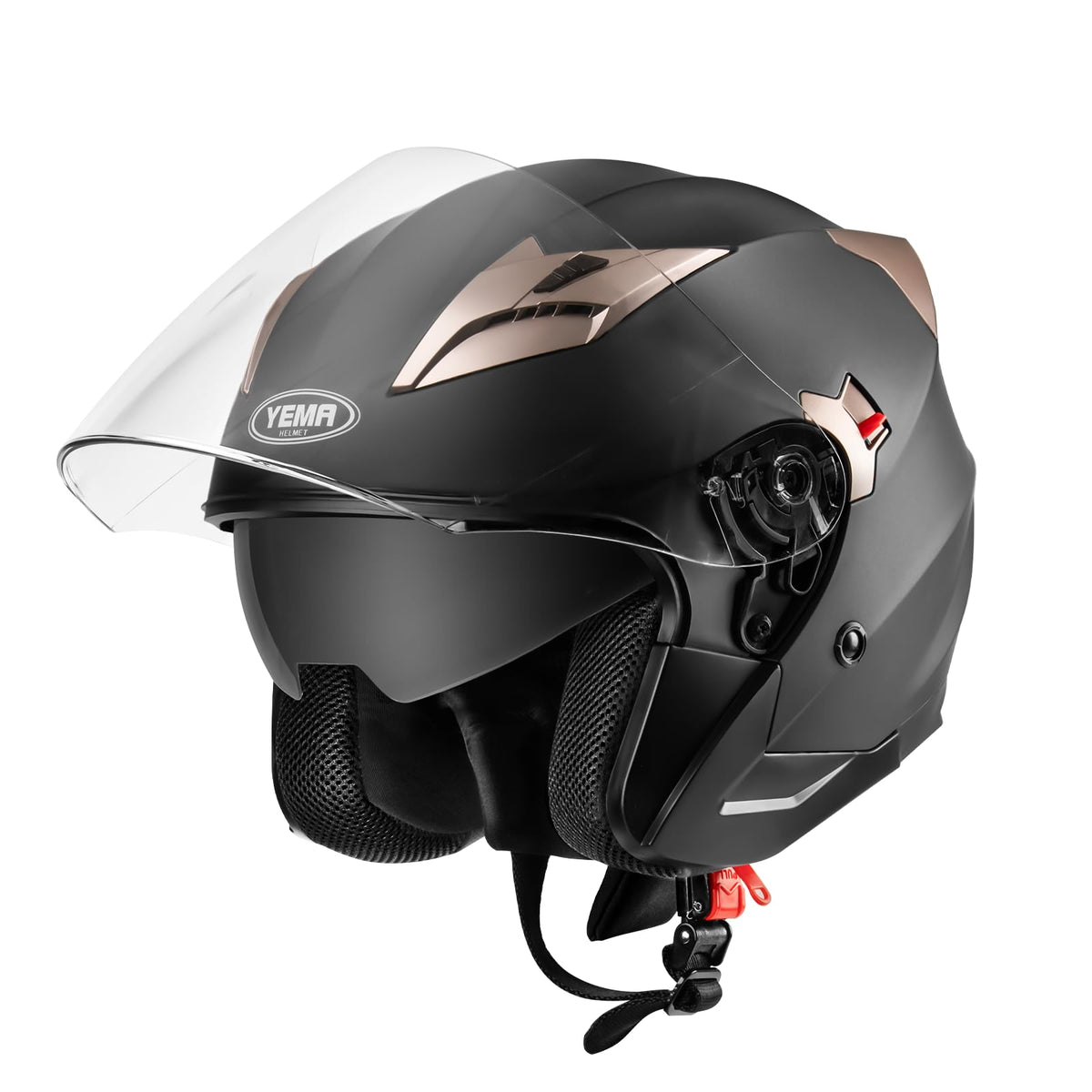 Open Face 3/4 Motorcycle Helmet DOT Approved Dual Visor P5601