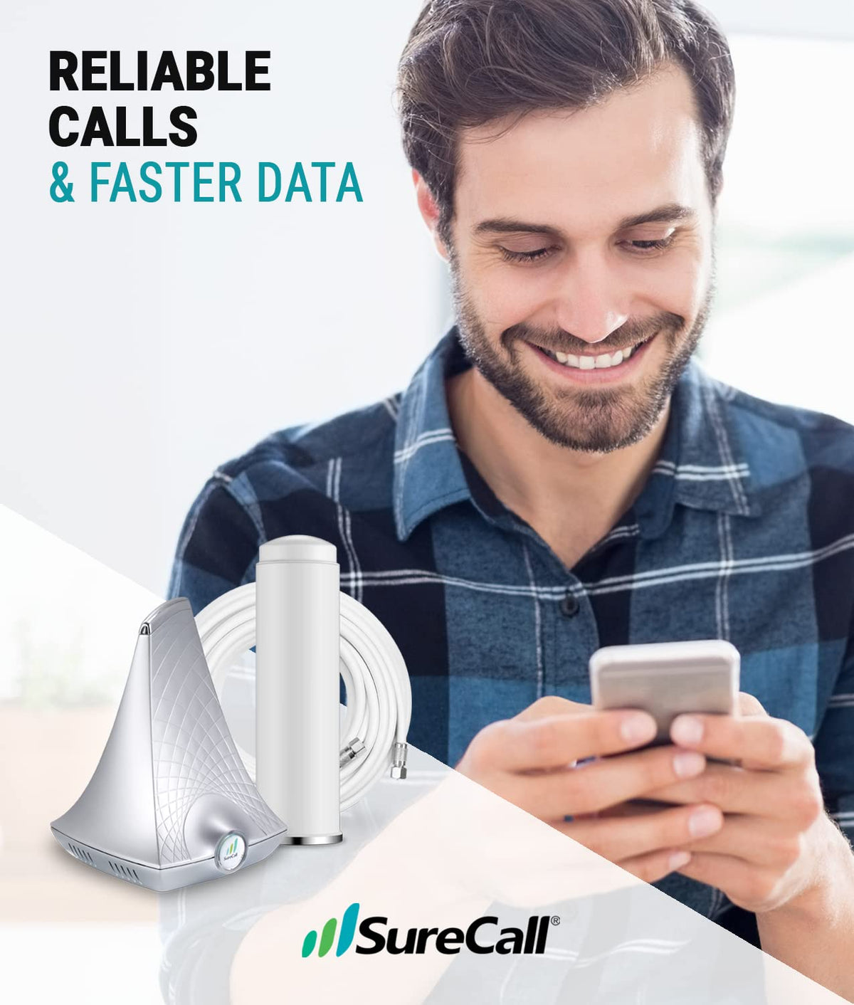 Cell Signal Booster up to 2500 sq ft 5G/4G LTE Multi-User All Carrier K988010