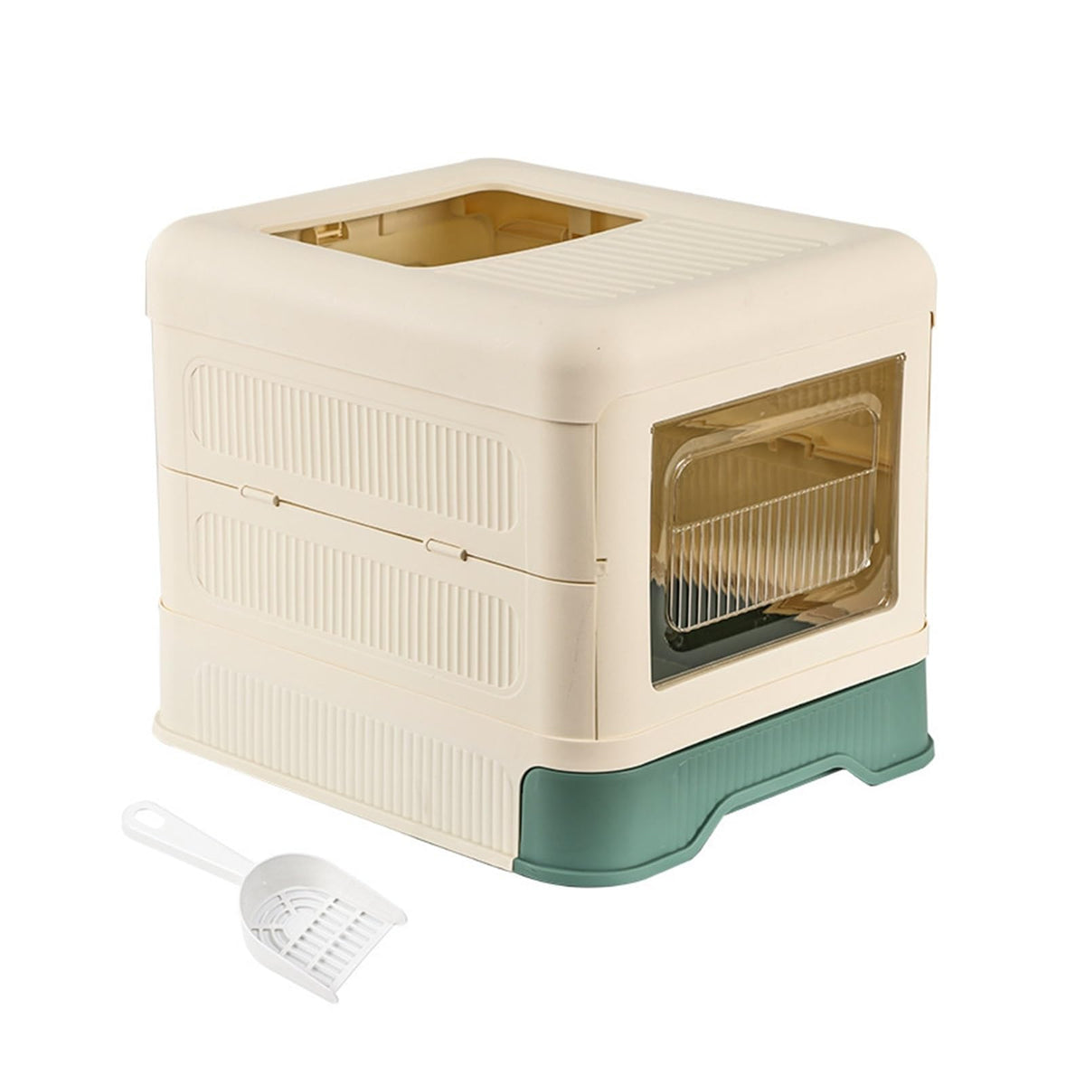 Fully Enclosed Cat Litter Box with Lid and Drawer F956