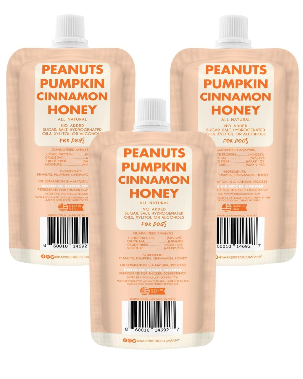 3 Pack 4oz Natural Dog Peanut Butter Z494