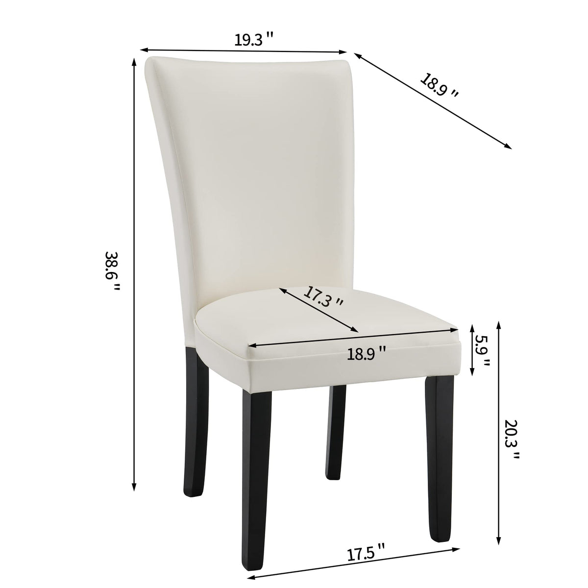 Faux Leather Upholstered Dining Chairs Set of 2 M6022