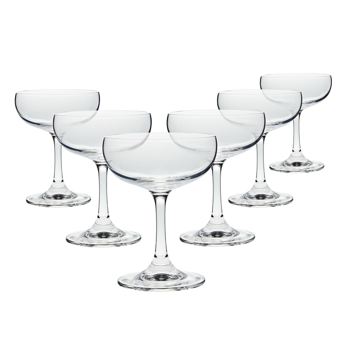 6 Count 7 oz Clear Coupe Glasses I5427