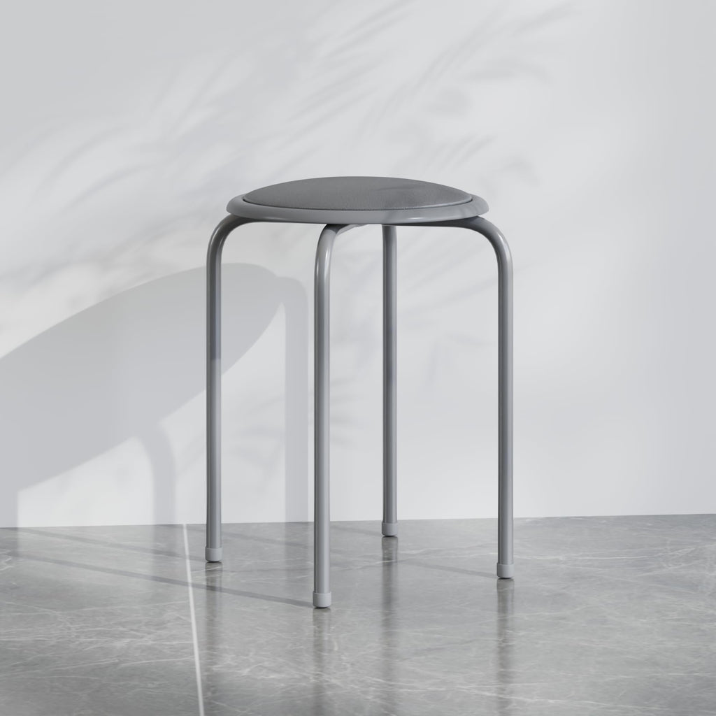 Grey 17 Inch Padded Steel Stacking Stools L87799