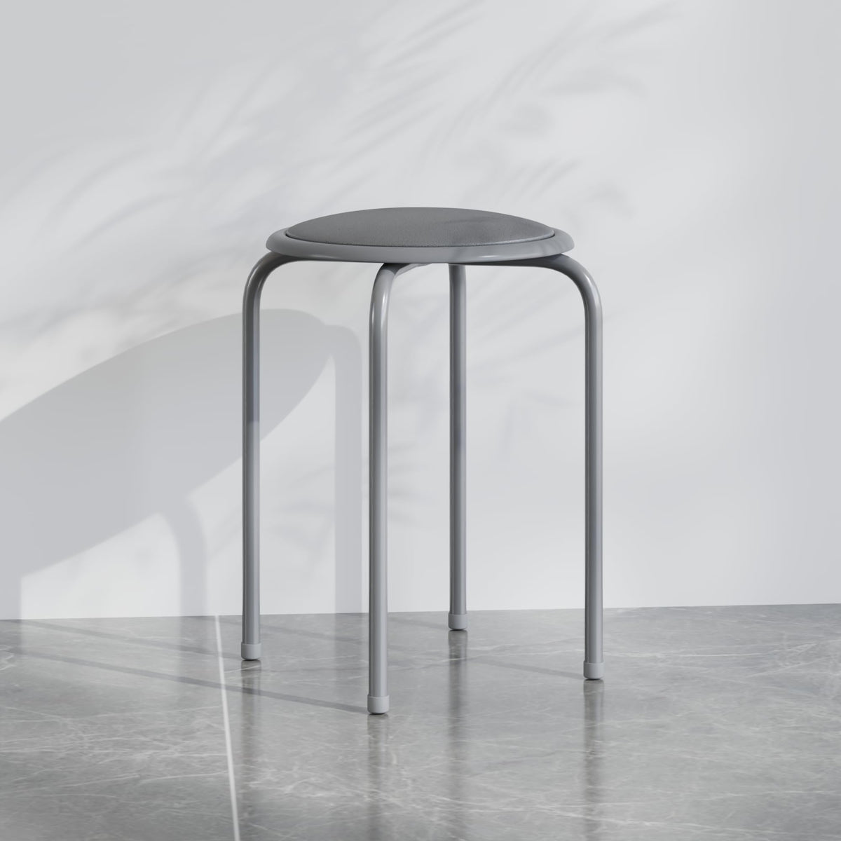 Grey 17 Inch Padded Steel Stacking Stools L87799