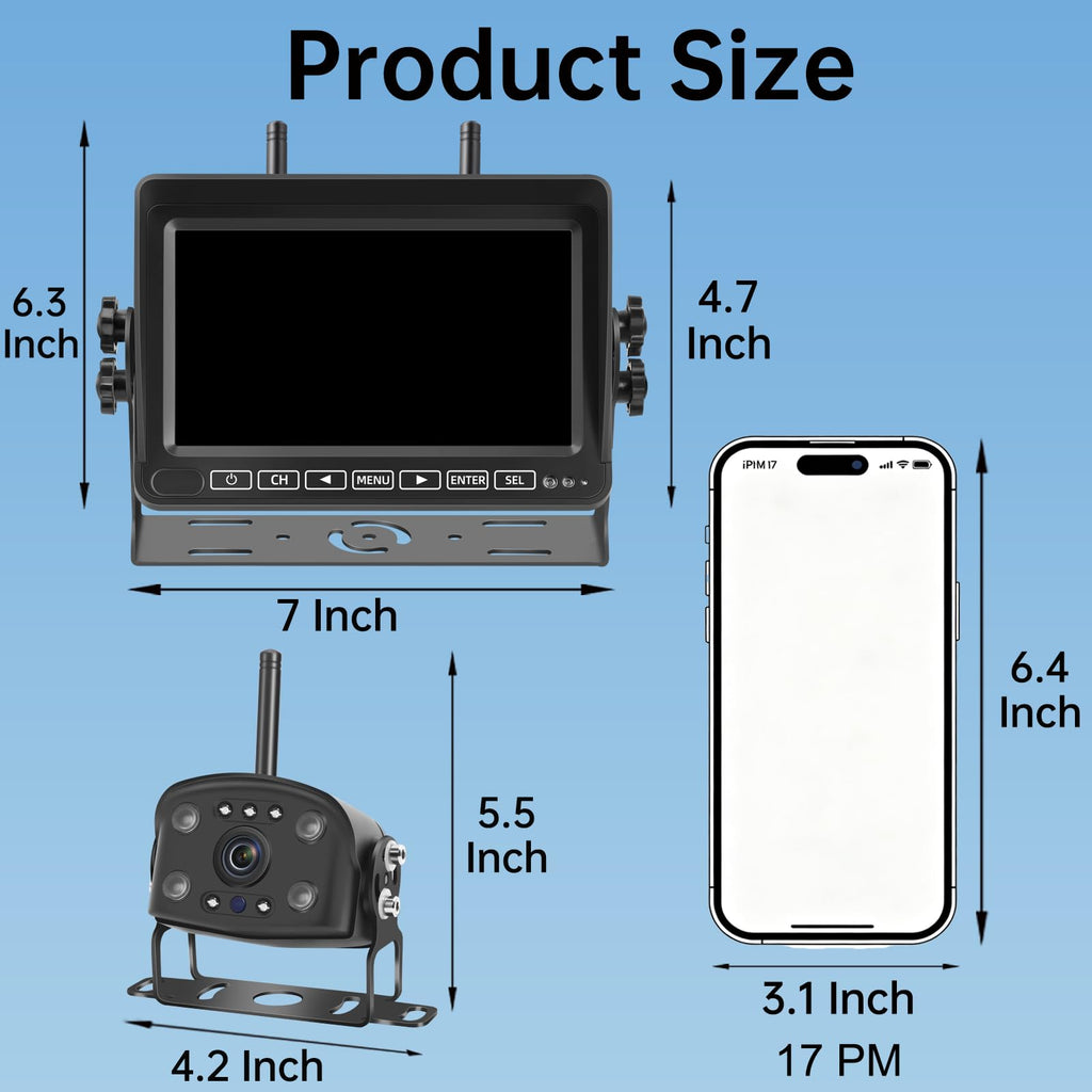 Wireless Backup Camera with 7" 1080P Monitor A7511