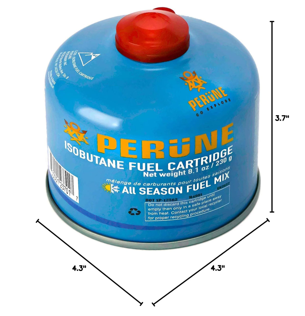 230gram 4 Pack Iso-Butane Camping Fuel Canister B4970