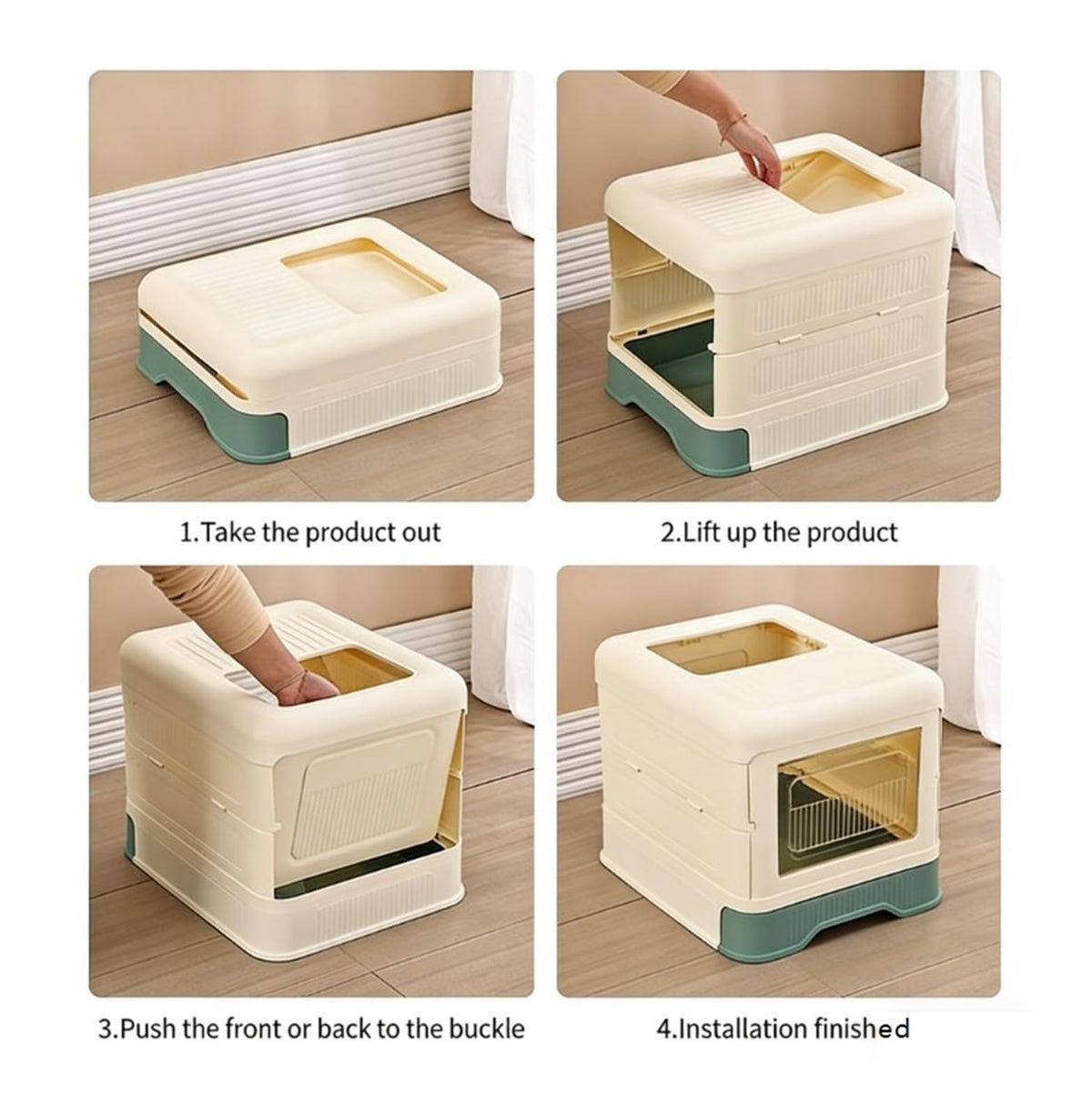 Fully Enclosed Cat Litter Box with Lid and Drawer F956
