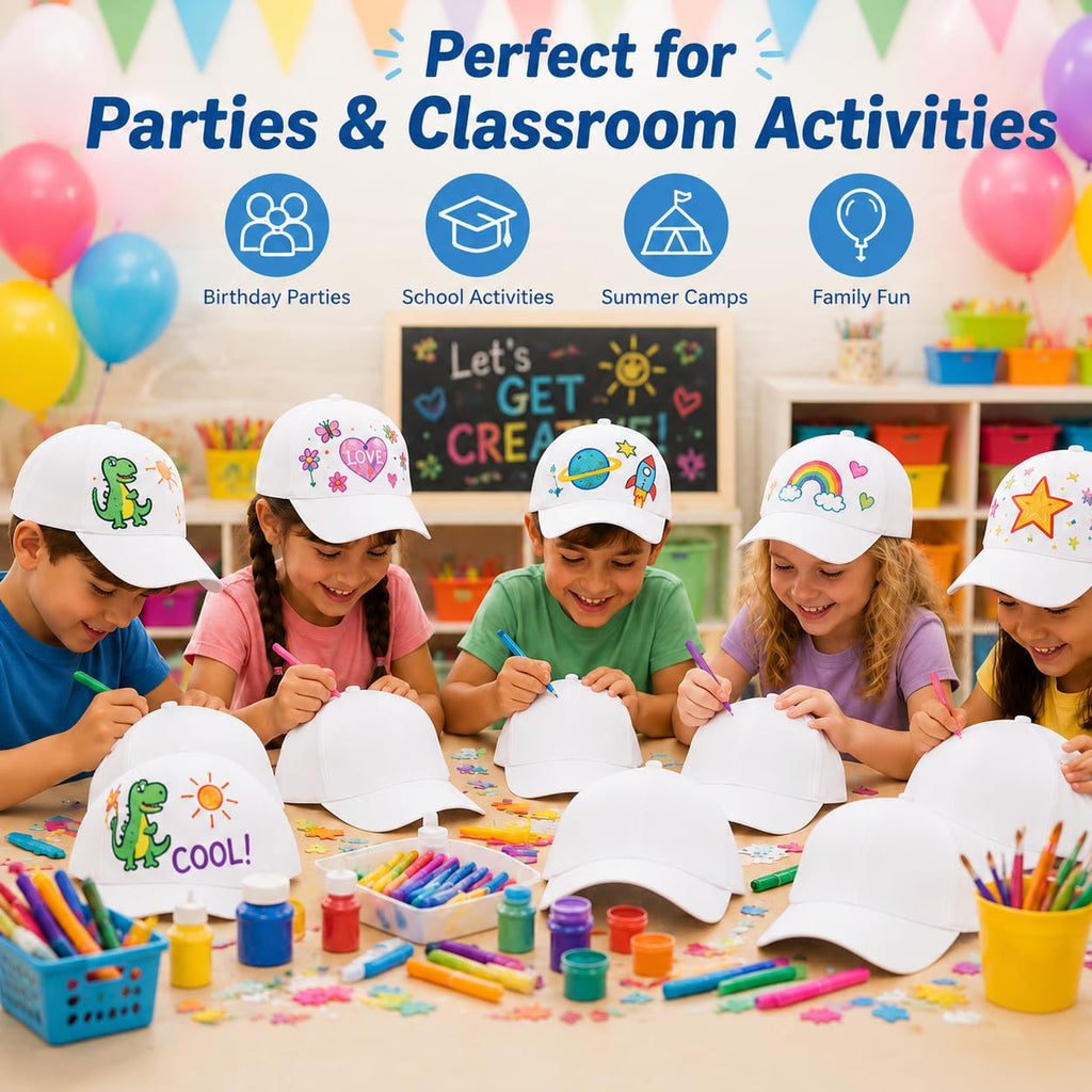 30 Pcs DIY Kids Baseball Caps Hats X450