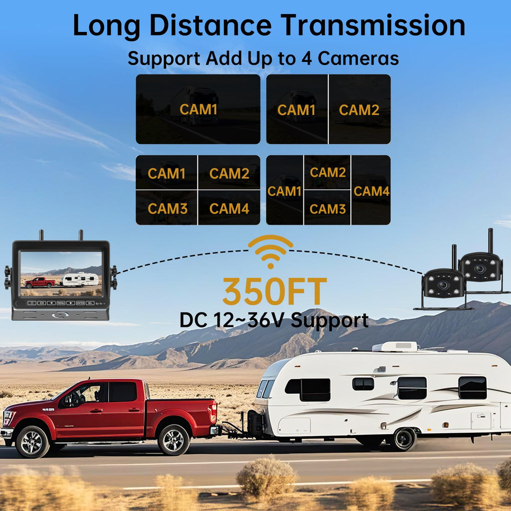Wireless Backup Camera with 7" 1080P Monitor A7511