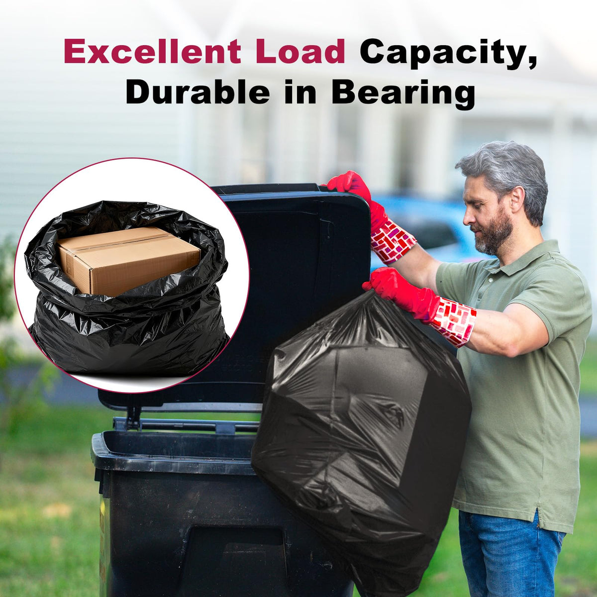 40-45 Gallon Heavy Duty Trash Bags, Pack of 100 I443346