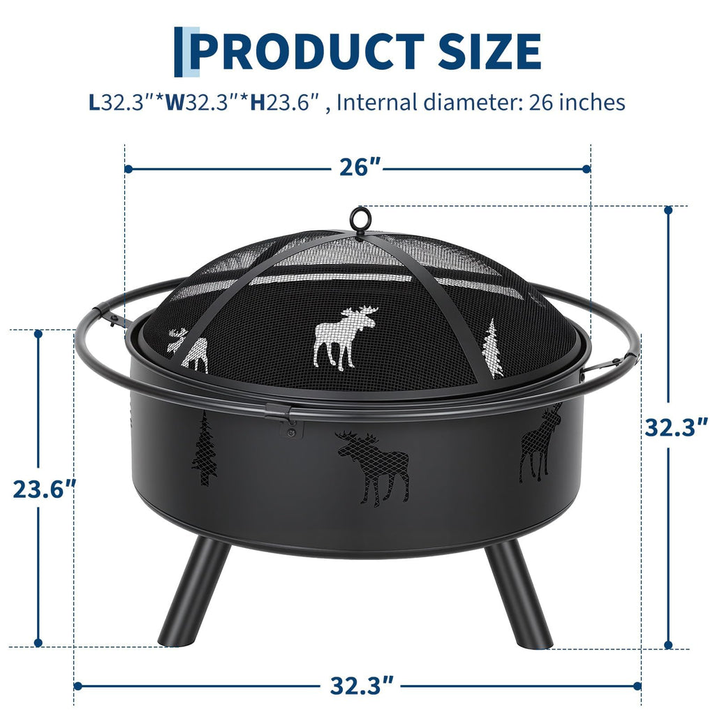 32" Round Wood Burning Fire Pit L322873