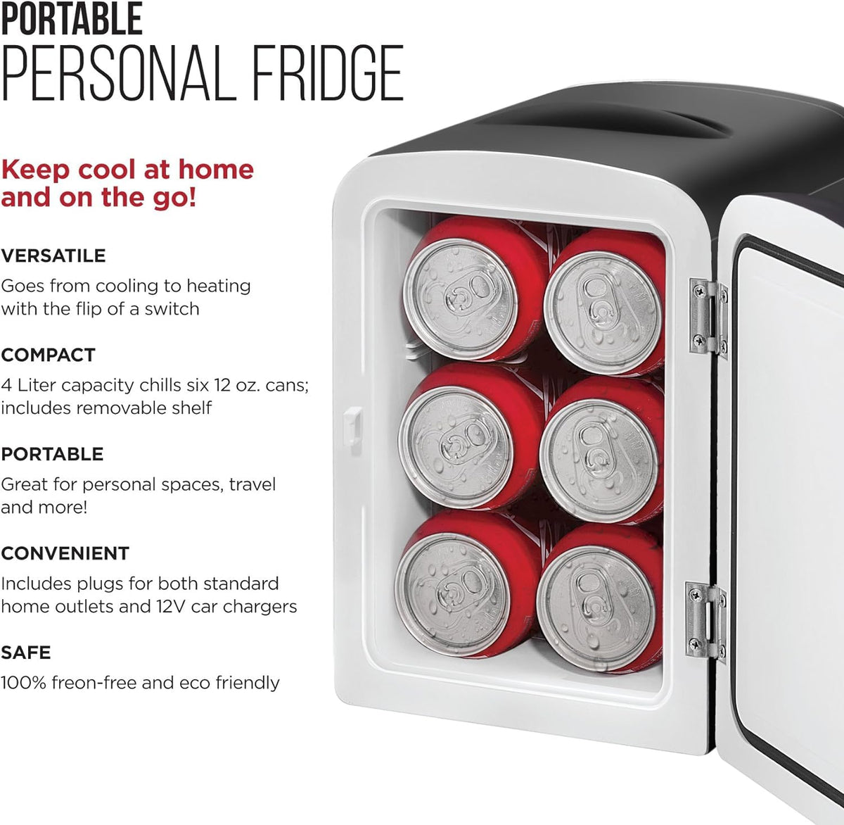 Black Portable Mini Fridge 4-liter B935960