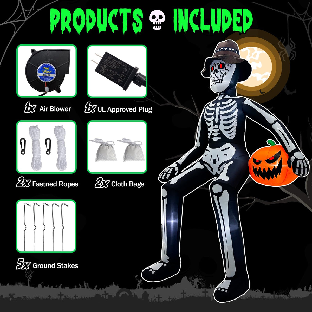 Giant Sitting Skeleton Inflatable G3707