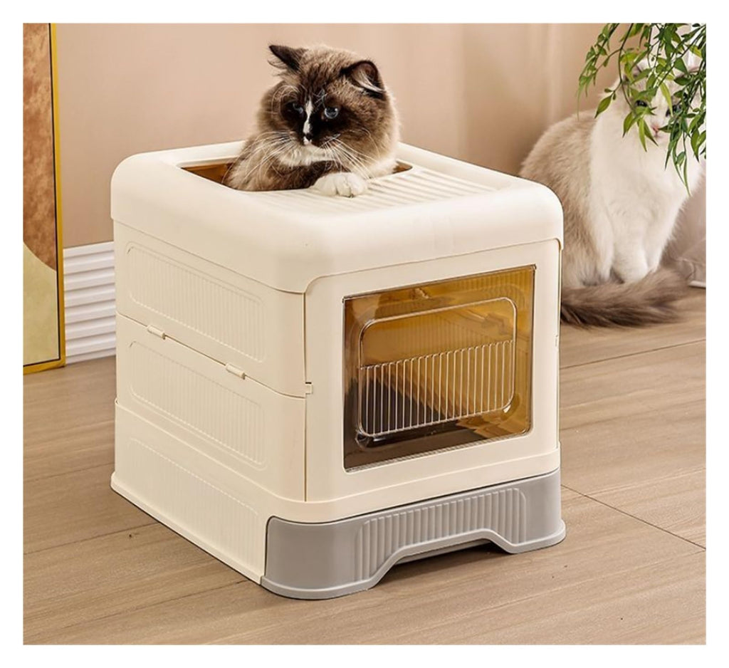 Fully Enclosed Cat Litter Box with Lid and Drawer F956