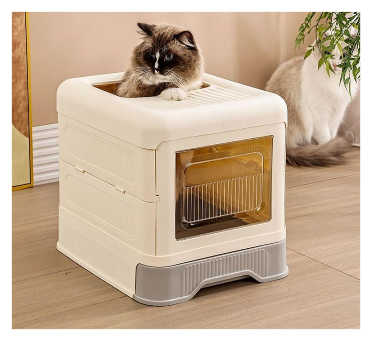 Fully Enclosed Cat Litter Box with Lid and Drawer F956