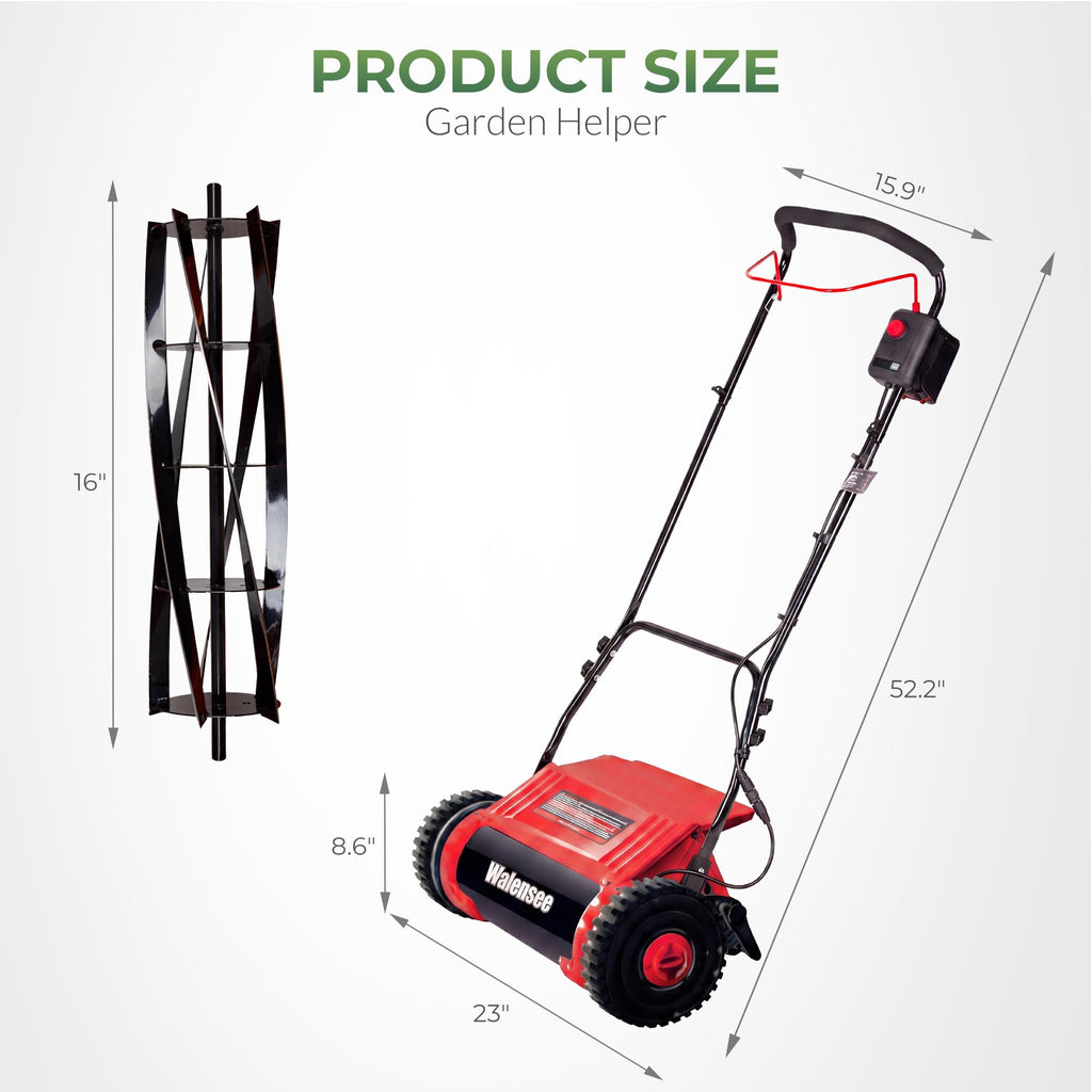 16-Inch Cordless Electric Reel Lawn Mower with 2 Batteries E8582