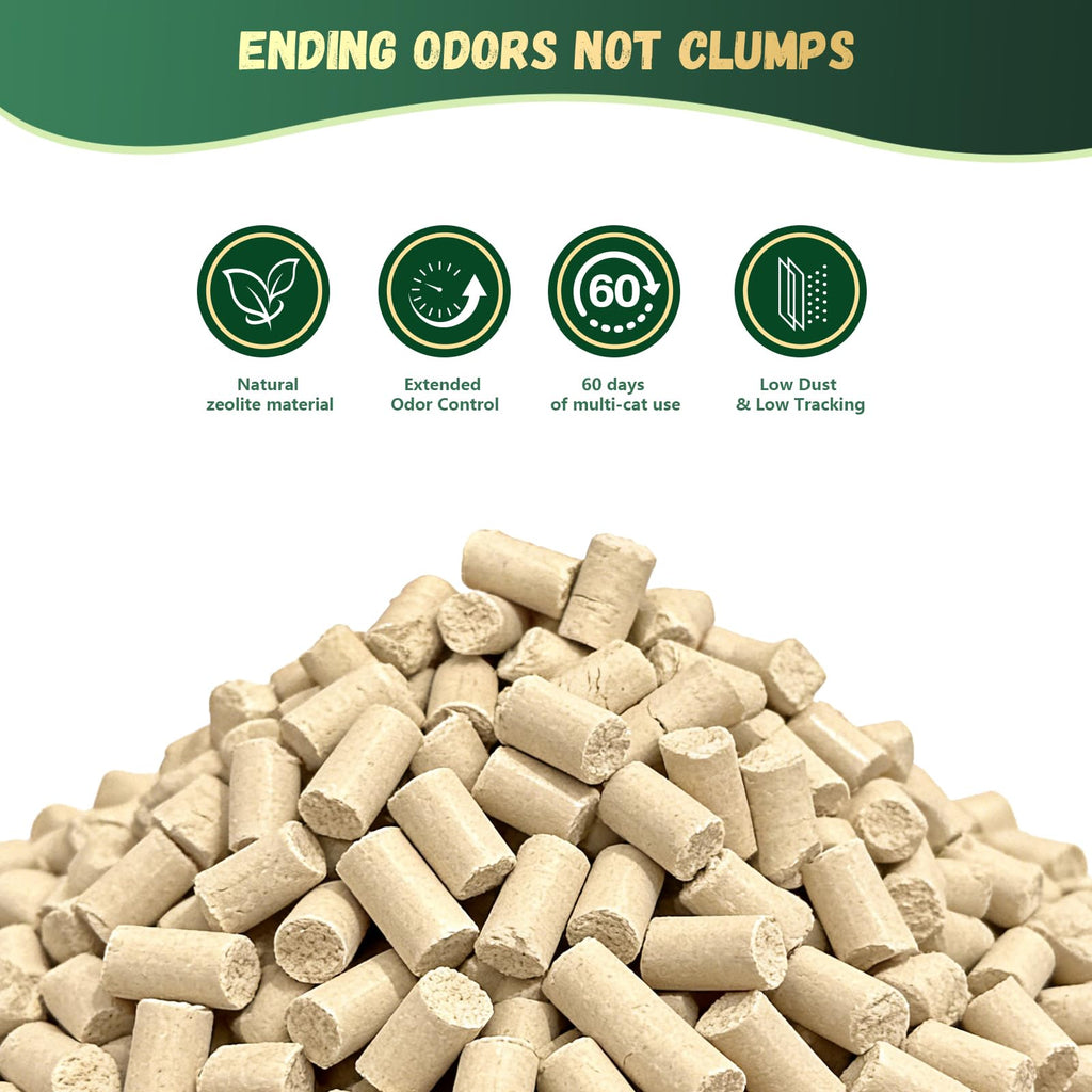Zeolite Cat Litter Pellets, 9lb Bag, Non Clumping, Unscented W725537