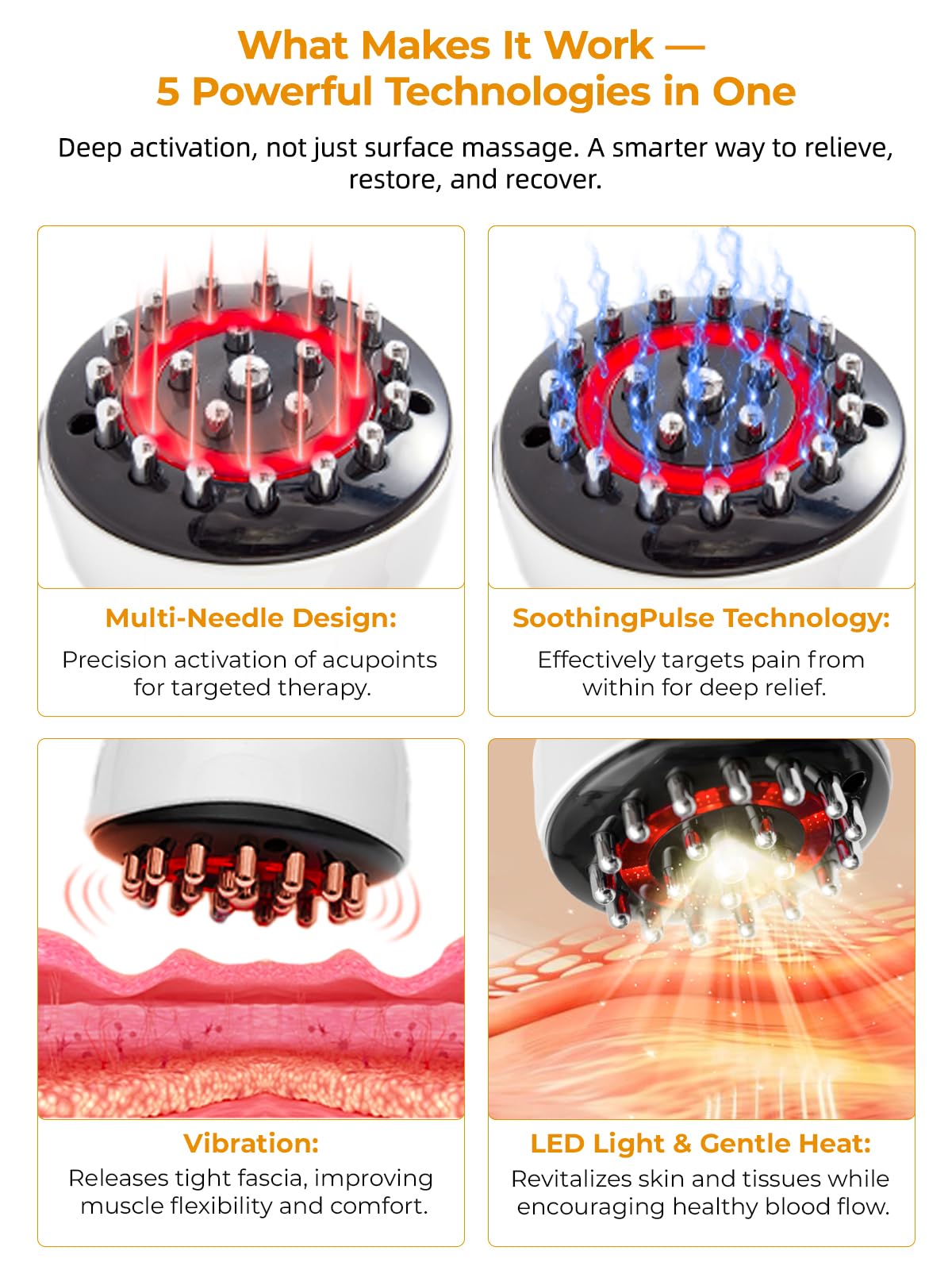 White Calf, Foot & Knee Massager with Heat, Light & Vibration K2992