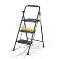 Folding Steel 3-Step Ladder with Handrail W76998
