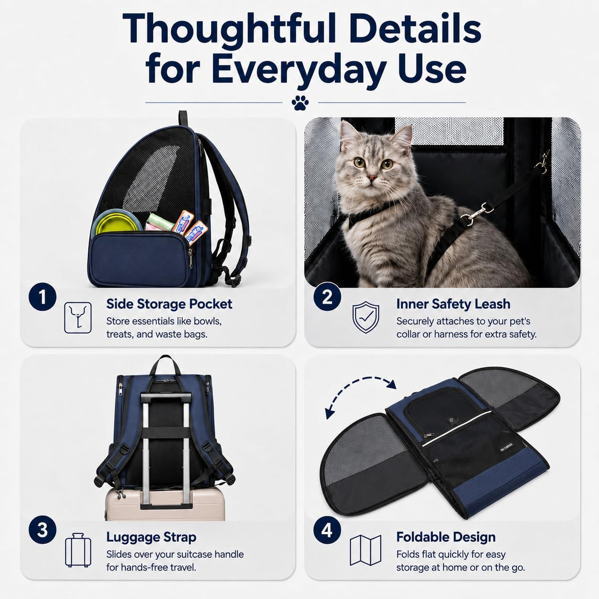 Blue Expandable Cat Carrier Backpack R495