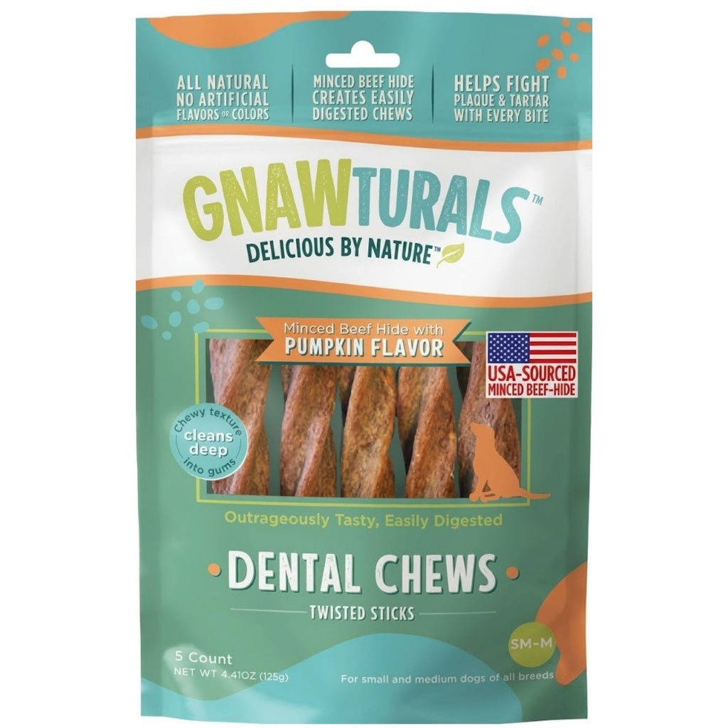Twisted Sticks Dental Chews for Dogs (5 Sticks, Pumpkin) N48855