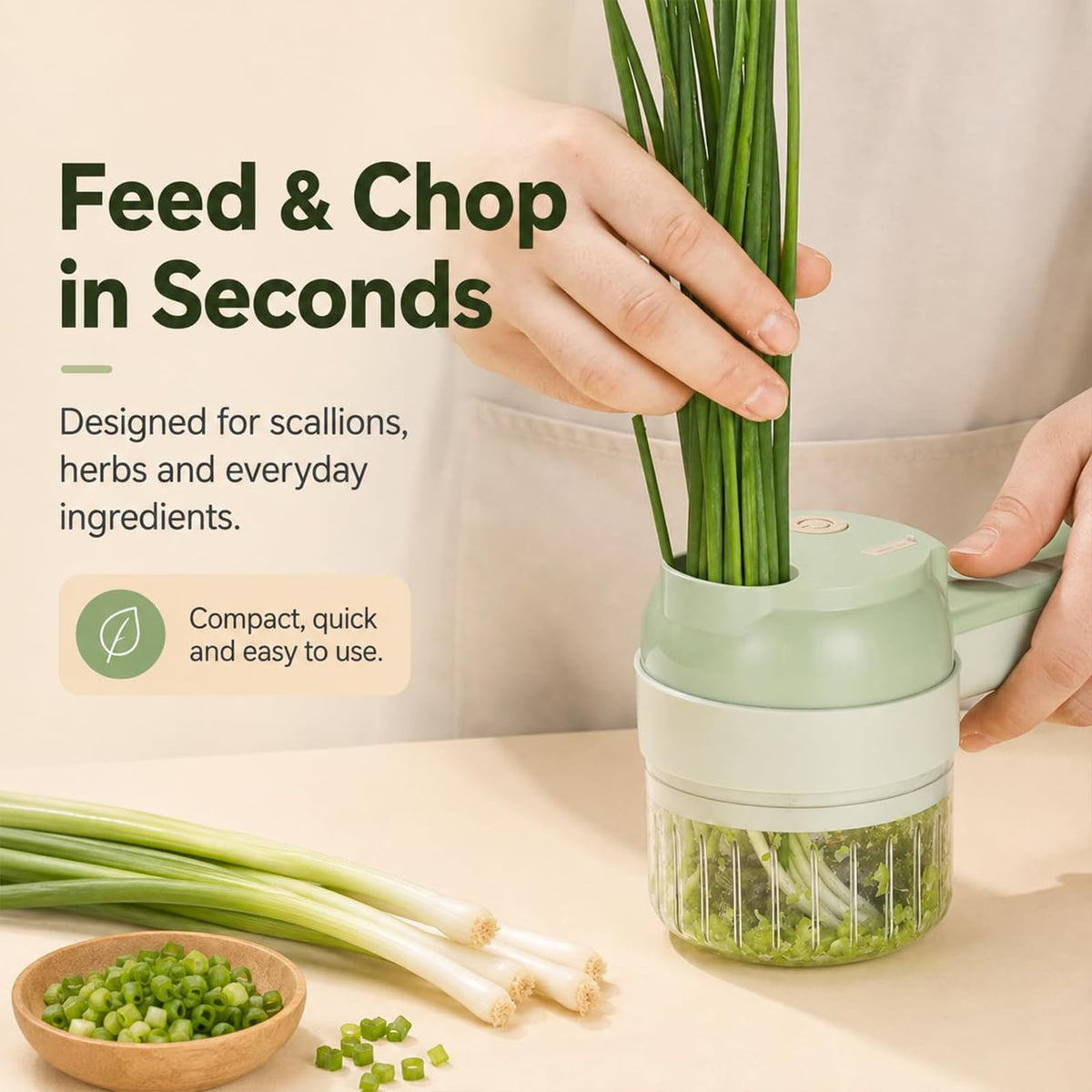 4 in 1 Rechargeable Electric Vegetable Chopper V3637
