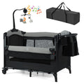 6-in-1 Pack and Play with Bassinet and Changing Table, Black C7744
