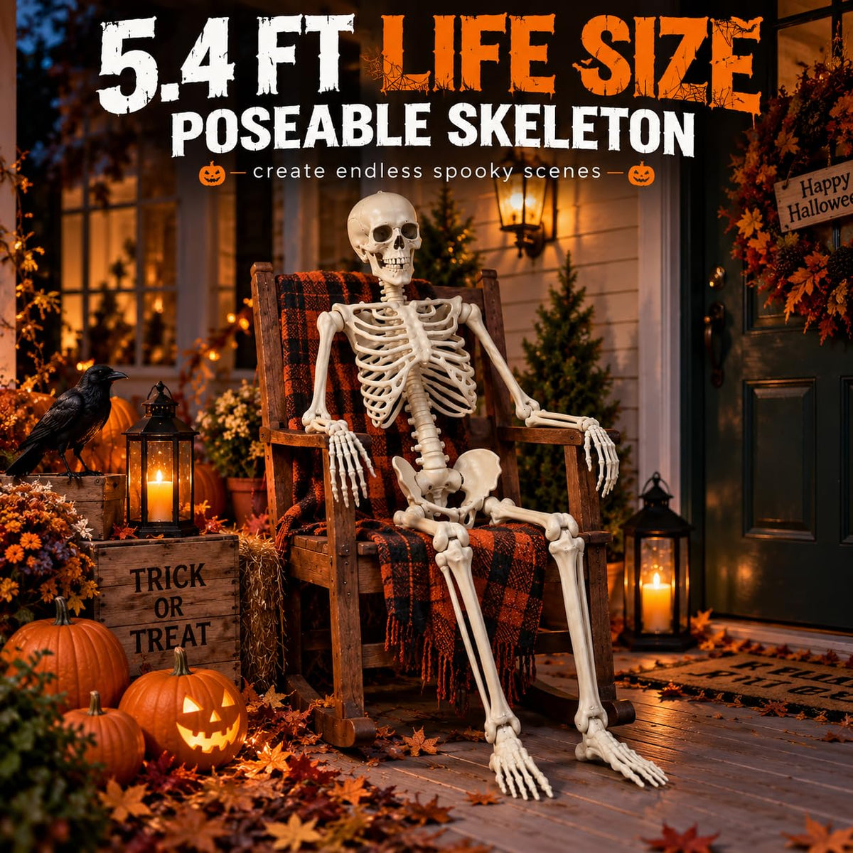 5.4 FT Poseable Skeleton O86346