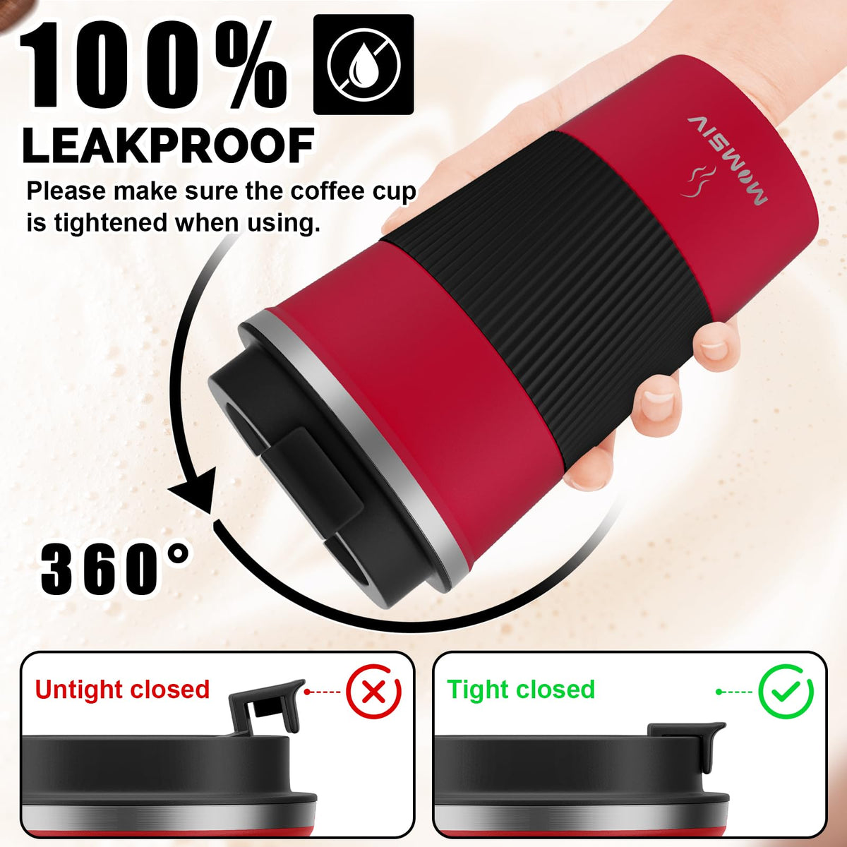 17oz Insulated Travel Coffee Mug with Leakproof Lid D319186